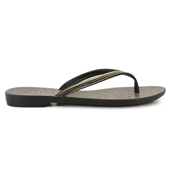 Grendha Acai Energia Thong Sandal -Black Gold