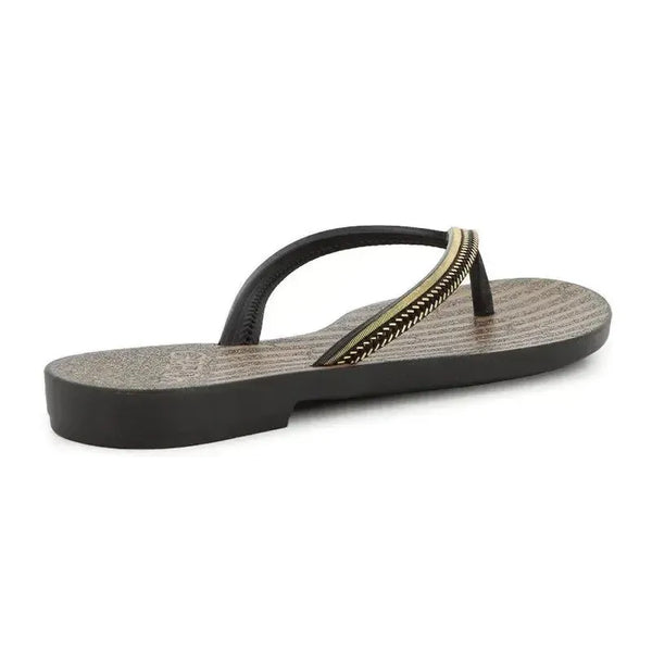 Grendha Acai Energia Thong Sandal -Black Gold
