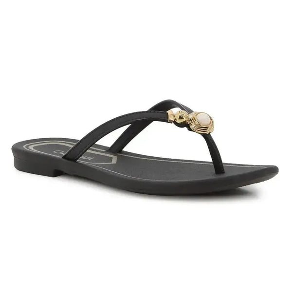 Grendha Aferto Pearl Thong Sandal - Black