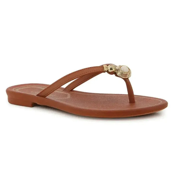Grendha Aferto Pearl Thong Sandal - Brown