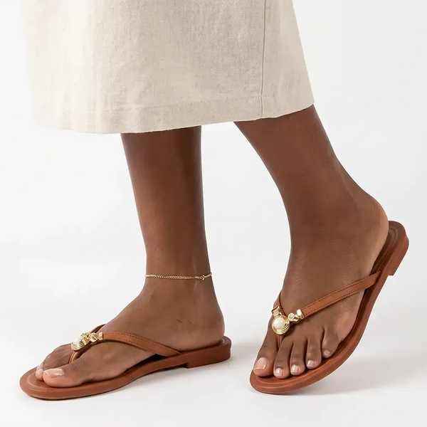 Grendha Aferto Pearl Thong Sandal - Brown
