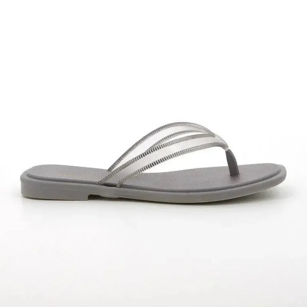 Grendha Amina Thong Slip On Sandals - Grey/Silver