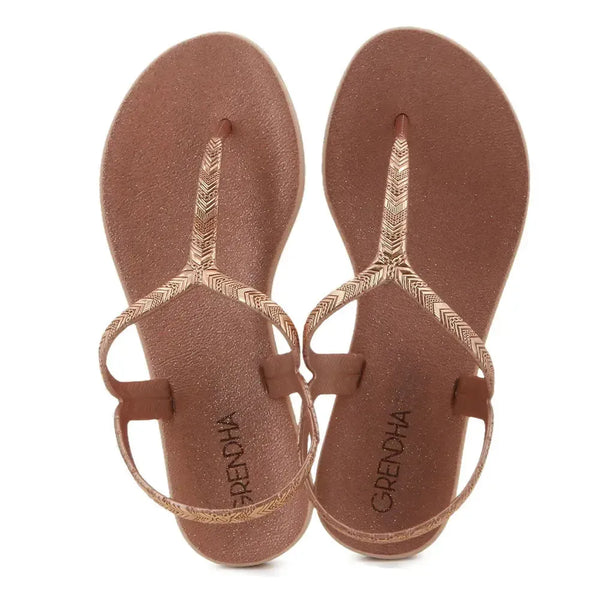 Grendha Amor Em Flor Sandal - Rose Gold Glitter