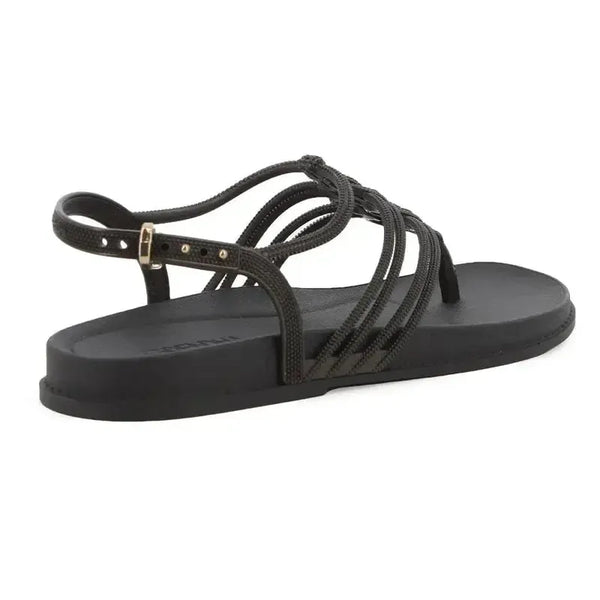 Grendha Detalhes Slingback Sandal - Black
