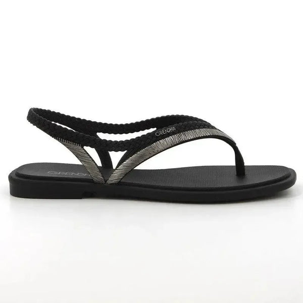 Grendha Fern Thong Slingback Sandals - Black
