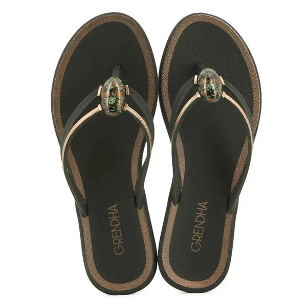 Grendha Irreverente Gem Thong Sandal - Dark Green