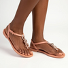 Grendha Slingback Sandals with Metal Trim - Nude