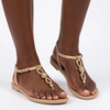 Grendha Slingback Sandals with Trim - Beige/Gold
