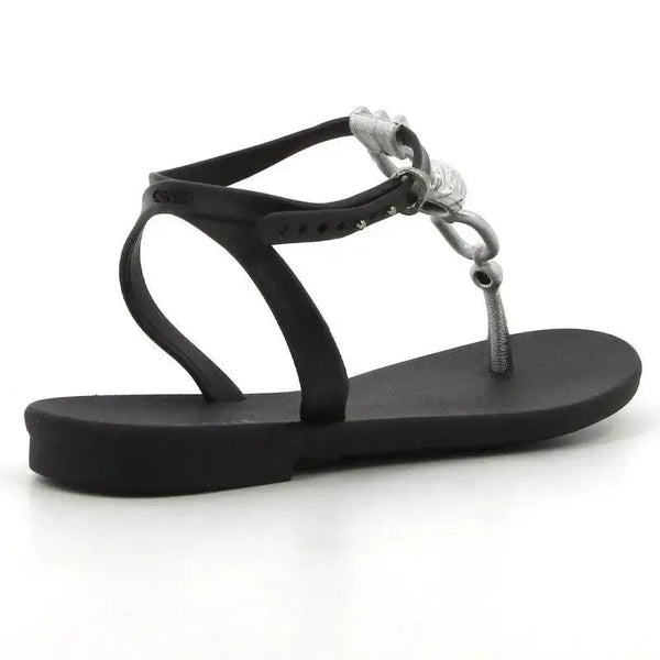 Grendha Slingback Sandals with Trim - Black