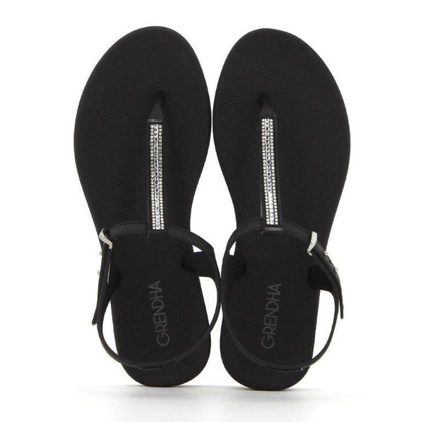 Grendha Slingback Sandals with Trim - Black-Grendha-Buy shoes online
