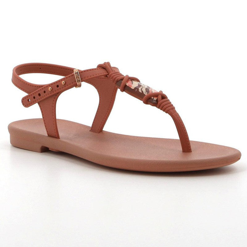 Grendha Slingback Sandals with Trim Dark Nude - Main Image