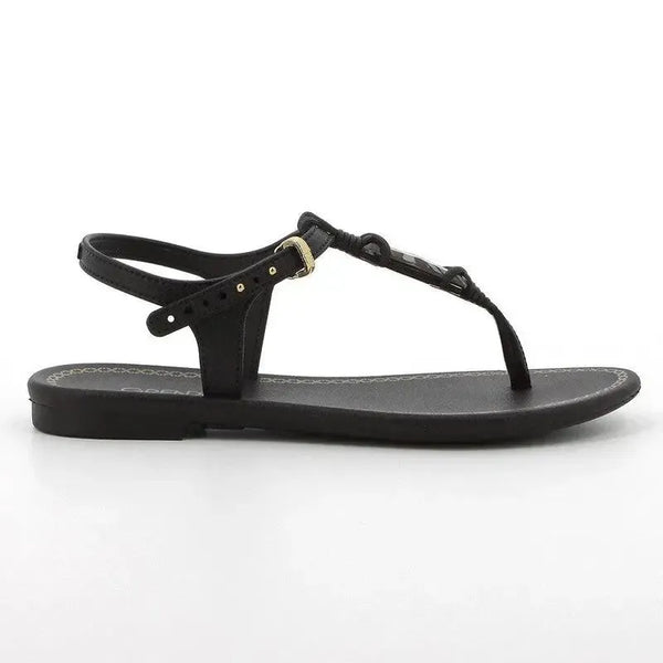 Grendha Slingback With Trim Sandals - Black