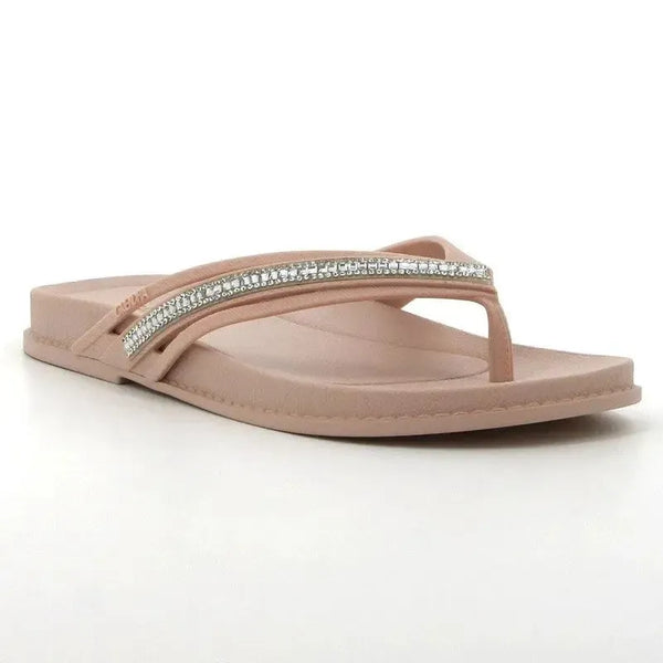 Grendha Thong Glitter Trim Sandal - Nude