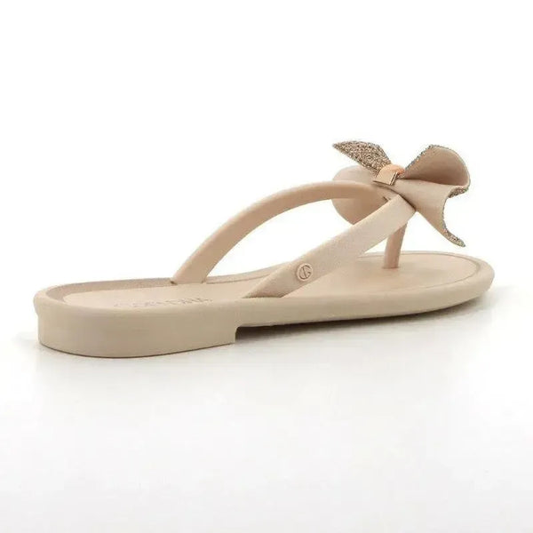 Grendha Thong With Bow Sandals - Off White
