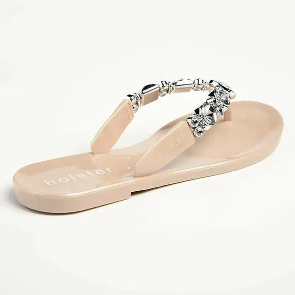 Holster Glam / Embellish Thong Sandals - Champagne
