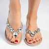 Holster Glam / Embellish Thong Sandals - Champagne