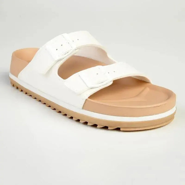 Holster Stride Double buckle Sandals - White