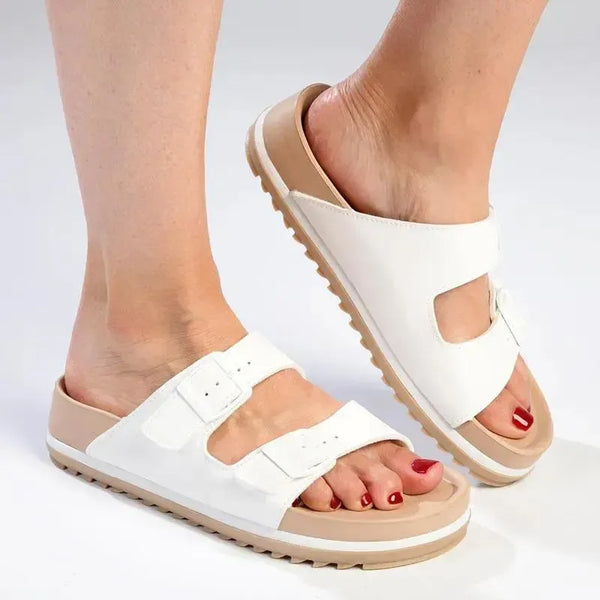 Holster Stride Double buckle Sandals - White