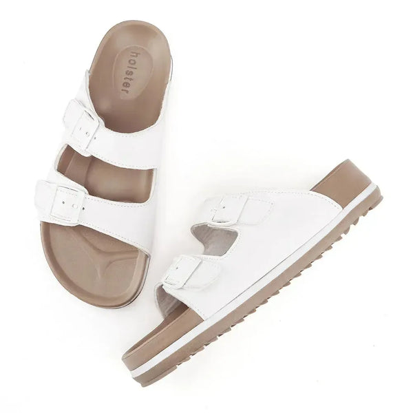 Holster Stride Double buckle Sandals - White