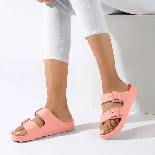 Holster Sundreamer Double Buckle Sandals - Peach Pink