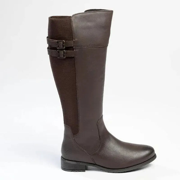 Hush Puppies Arla Leather Rider Boot - Chocolate
