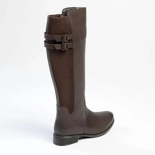 Hush Puppies Arla Leather Rider Boot - Chocolate
