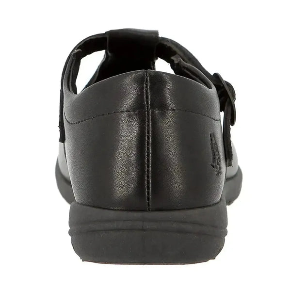 Hush Puppies Crown Kids T-Bar School Shoes - Black