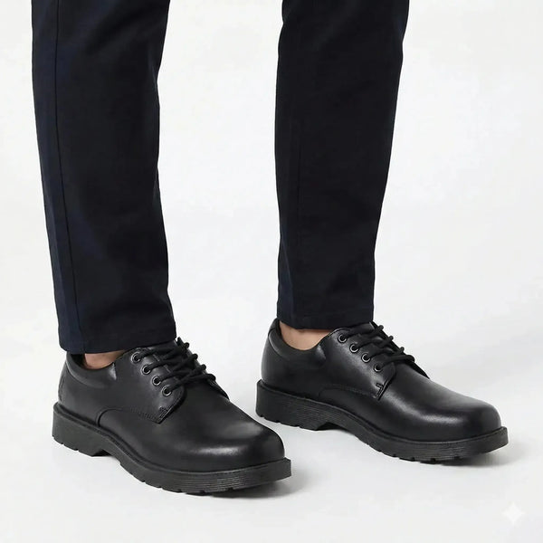 Hush Puppies Curtis Kids School Shoes - Black