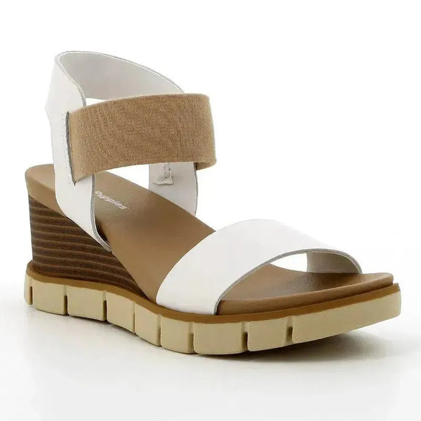 Hush Puppies Freha Leather Nappa Wedge Sandal - White