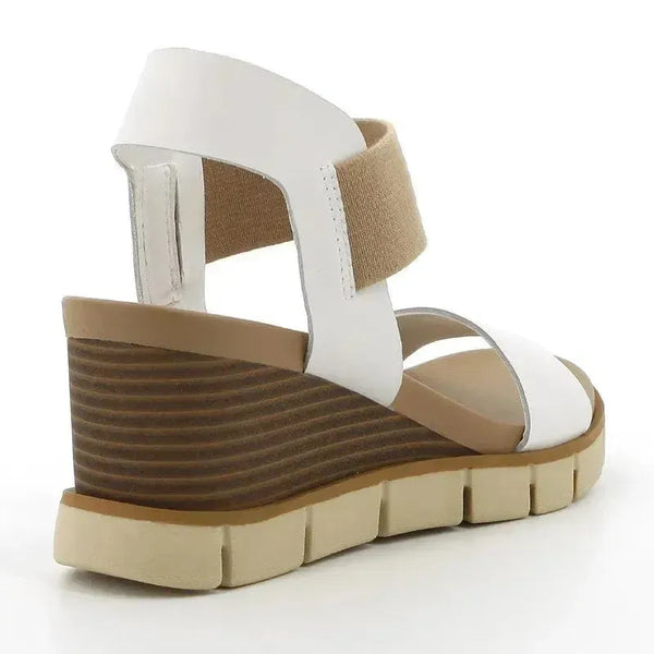 Hush Puppies Freha Leather Nappa Wedge Sandal - White