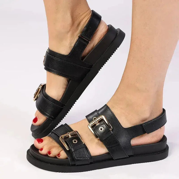 Hush Puppies Geneva Leather Sandal - Black