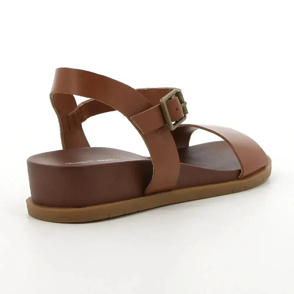 Hush Puppies Graice Leather Strap Sandals - Cognac