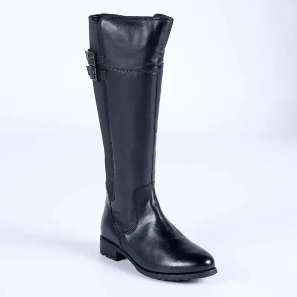 Hush Puppies Leather Arla Rider Boot - Black