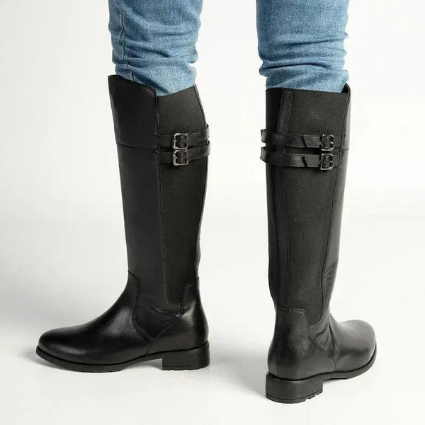 Hush Puppies Leather Arla Rider Boot - Black