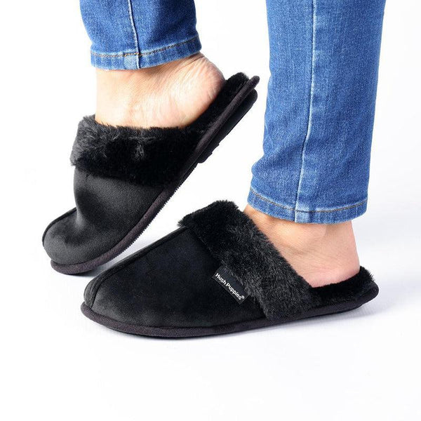Hush Puppies Lunara Slippers - Black-Soft Style by Hush Puppies-Buy shoes online