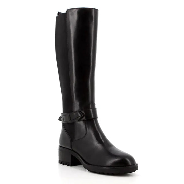 Hush Puppies Madi Leather Knee High Boot - Black
