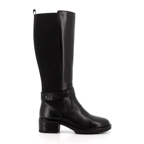 Hush Puppies Madi Leather Knee High Boot - Black