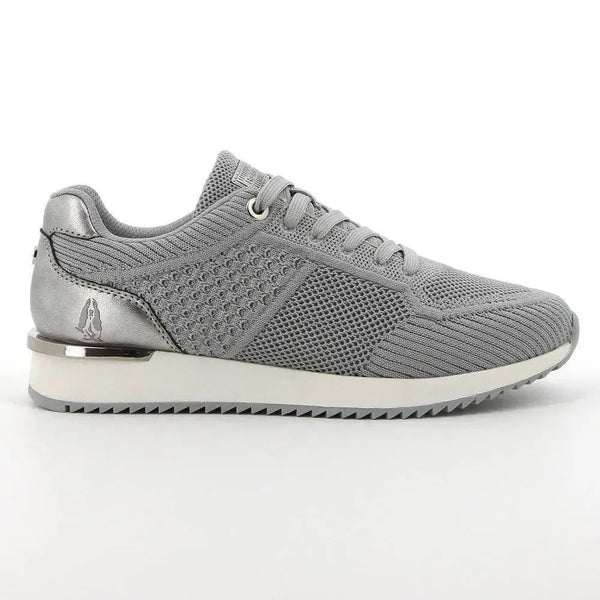 Hush Puppies Remy Leather Flyknit Sneaker - Silver