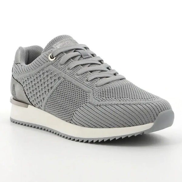 Hush Puppies Remy Leather Flyknit Sneaker - Silver