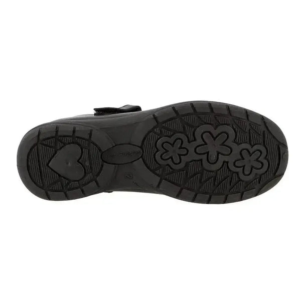 Hush Puppies Scarlett Velcro Youth School MJ Shoes - Black