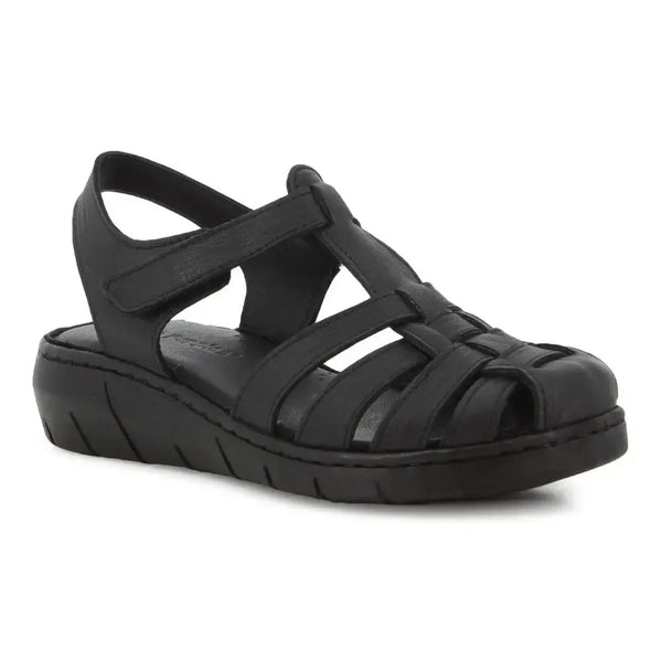 Hush Puppies Shilah Leather Closed Toe Sandal - Black