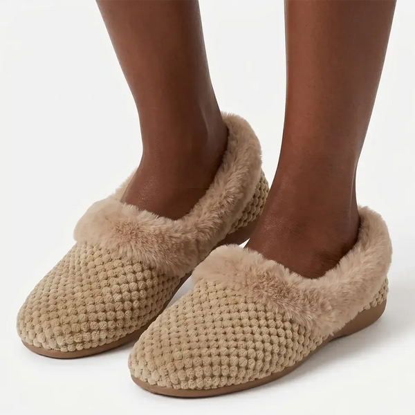 Hush Puppies Starry Fur Slipper - Camel