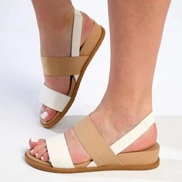 Hush Puppies Zura Leather Strap Sandals - White