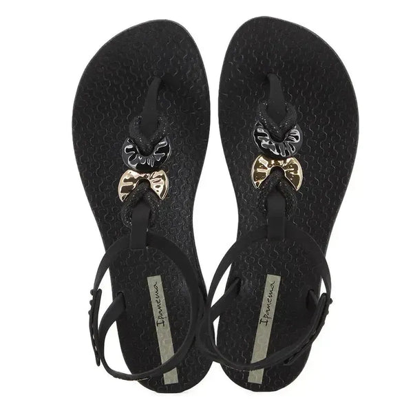 Ipanema Class Lush Trimmed Slingback Sandal - Black Gold