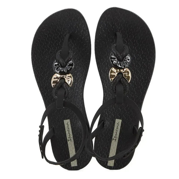 Ipanema Class Lush Trimmed Slingback Sandal - Black Gold