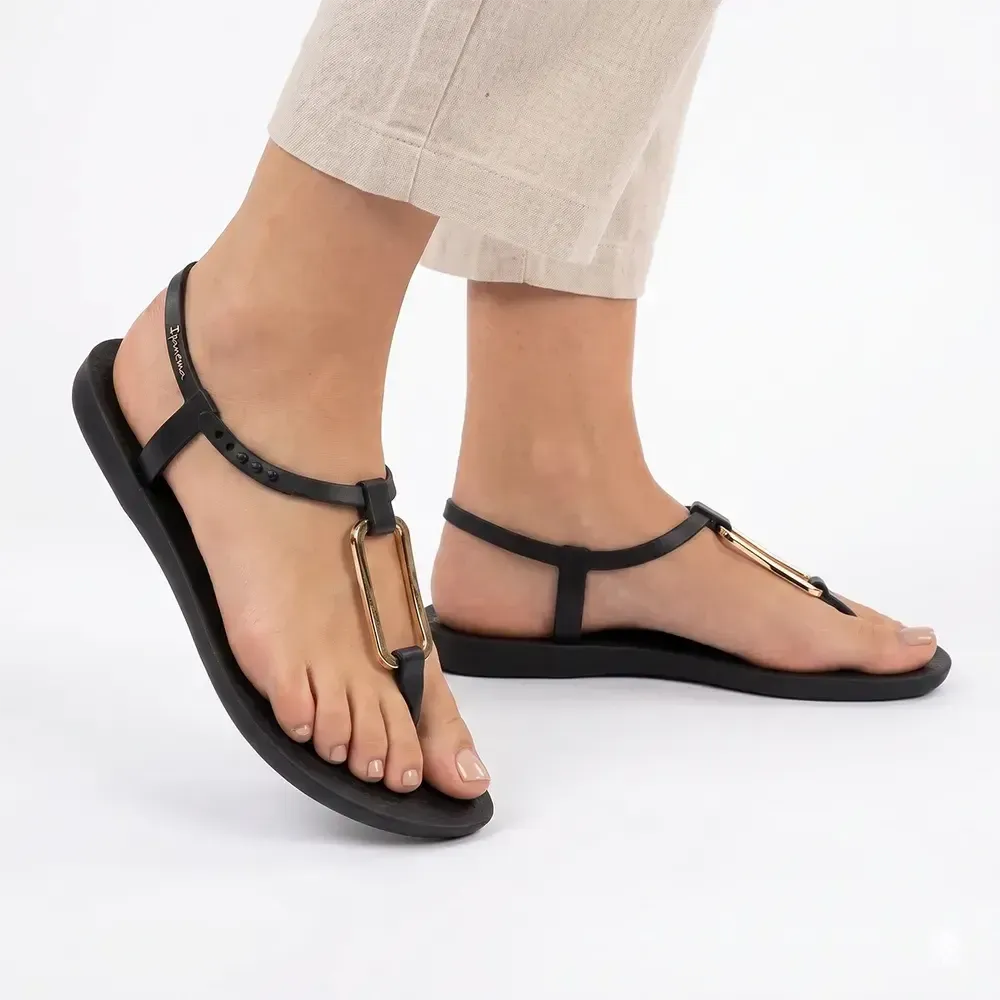 Ipanema Black And Gold Womens Sandals