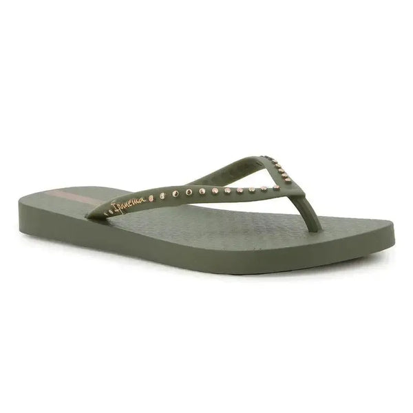 Ipanema Essence Flip Flop With Studs - Green Bronze