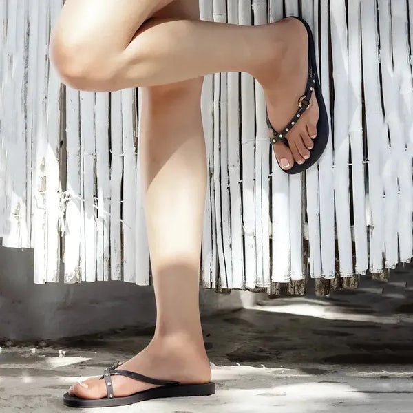 Ipanema Fashion Elo Slip Flop With Studs - Black Bronze