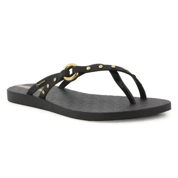 Ipanema Fashion Elo Slip Flop With Studs - Black Bronze