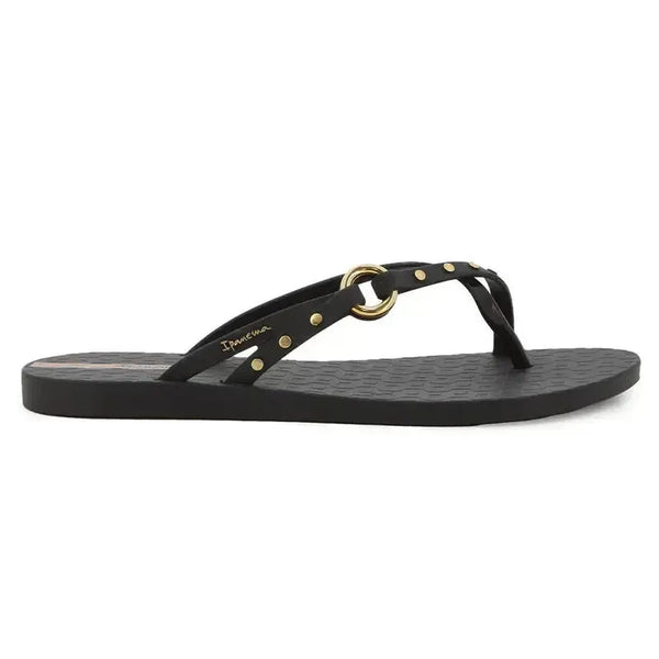 Ipanema Fashion Elo Slip Flop With Studs - Black Bronze
